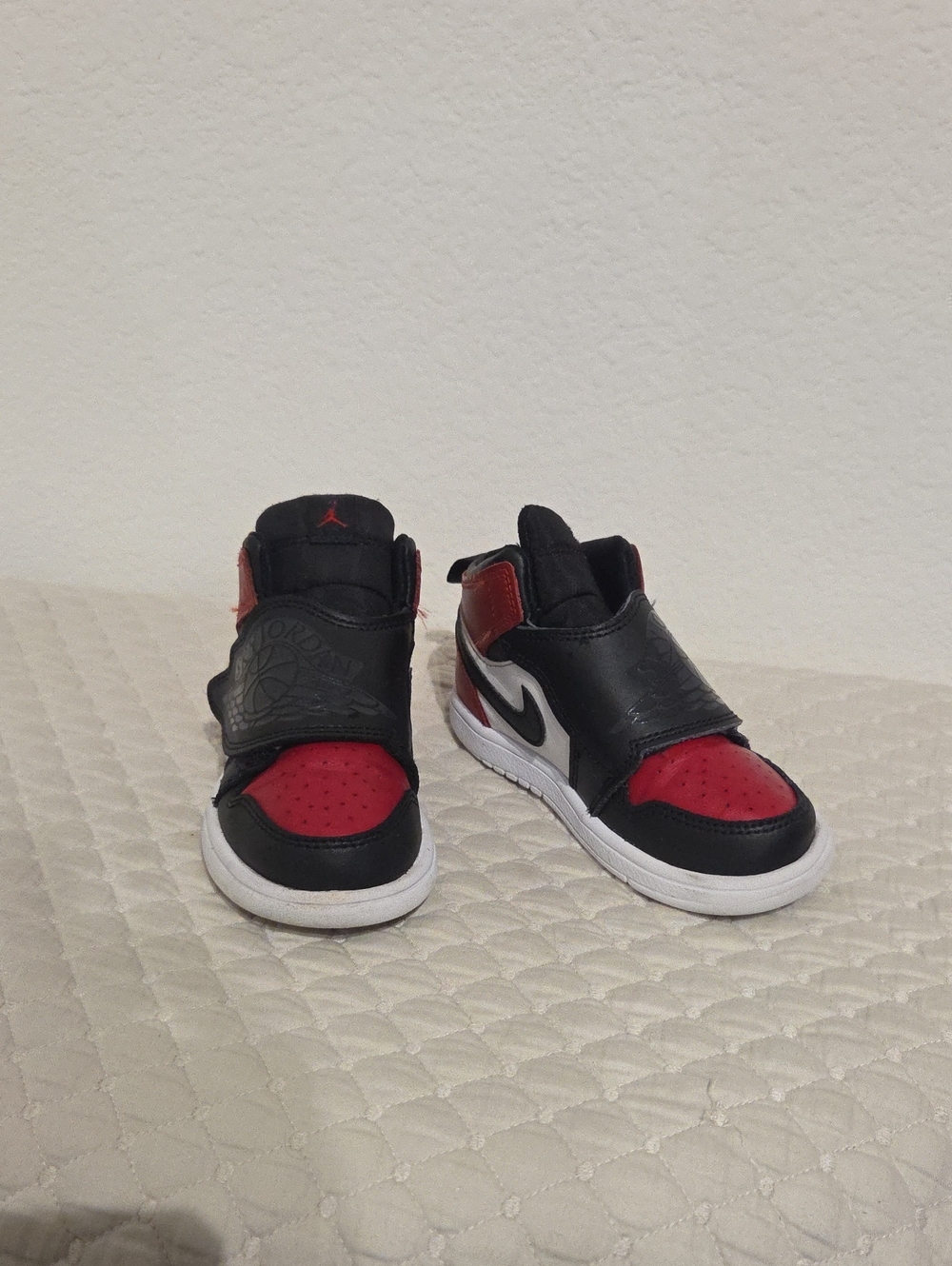 Jordan Kids Black and Red High-Top Sneakers